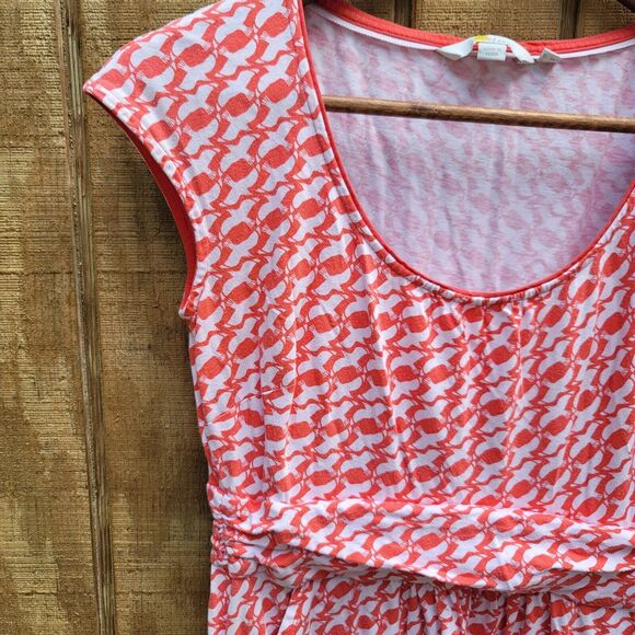 Boden Margot Bird Print Scoop Neck Jersey Stretch Dress Womens Size 6P - Picture 3 of 13